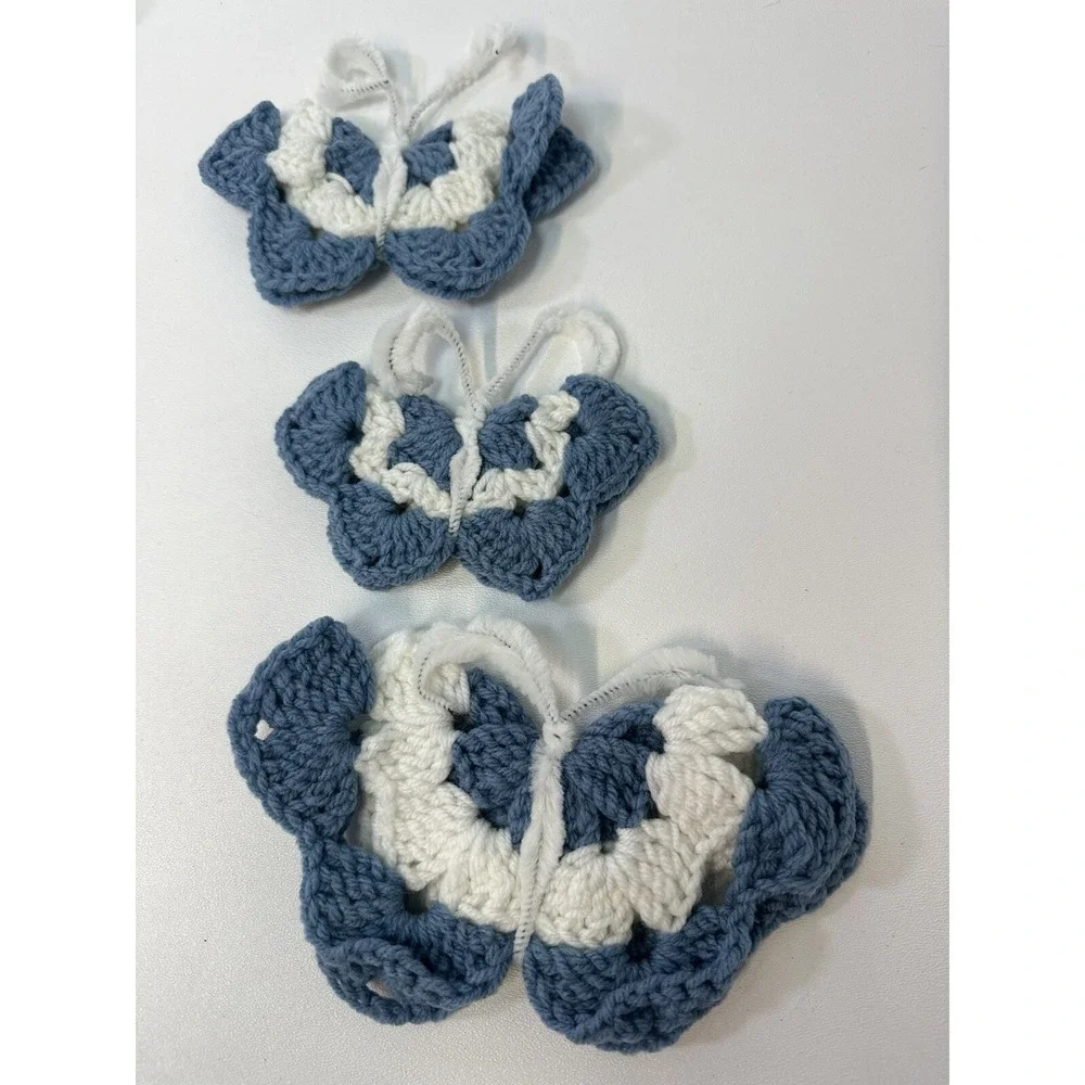 VTG Lot 6 Crochet Doily Towel Butterfly Bunny‎ Easter Cottage Core Handmade
